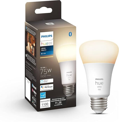 Philips Hue Smart Dimmer Switch with Remote + Philips Hue White A19 Medium Lumen Smart Bulb (1100 Lumens)