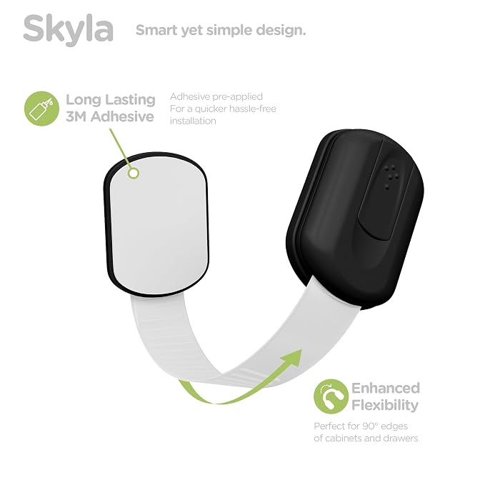 Baby Proofing Child Safety Locks (16 Pack) by Skyla Homes - The Safest, Quickest and Easiest 3M Adhesive Cabinet Latches, No Screws & Magnets, Multi-Purpose for Furniture, Kitchen, Ovens, Toilet Seats