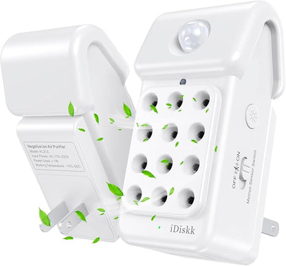iDiskk 3Pack Plug-in Air Ionizers, Negative Ion Technology Air Purifier, Mini Portable Freshener for Bedroom, Bathroom, Office – Improve Indoor Air Quality, Odor Removal, Quiet Operation