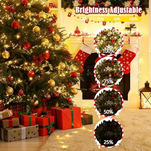 Voice Control 88 Ft 240 LED Smart String Lights with Remote, Warm White