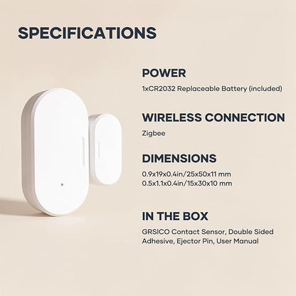 4 Pack Zigbee Door Sensor, Mini Smart Contact Sensors for Doors, Home Automation, Compatible with SmartThings, Alexa, Home Assistant, Hubitat, Aeotec and Homey (Zigbee Hub Required)