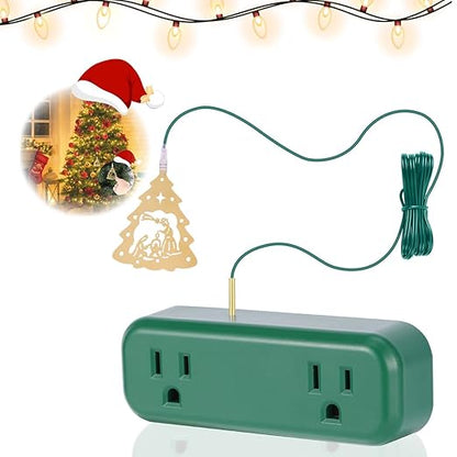 Touch Light Switch Christmas Tree Shaped Decoration Pendant Universal 3-Pin Socket Plug 118.1in Cord Total Power 120V 10A 1200W，Smart Touch Switch for Indoor Home Appliances Christmas Light String