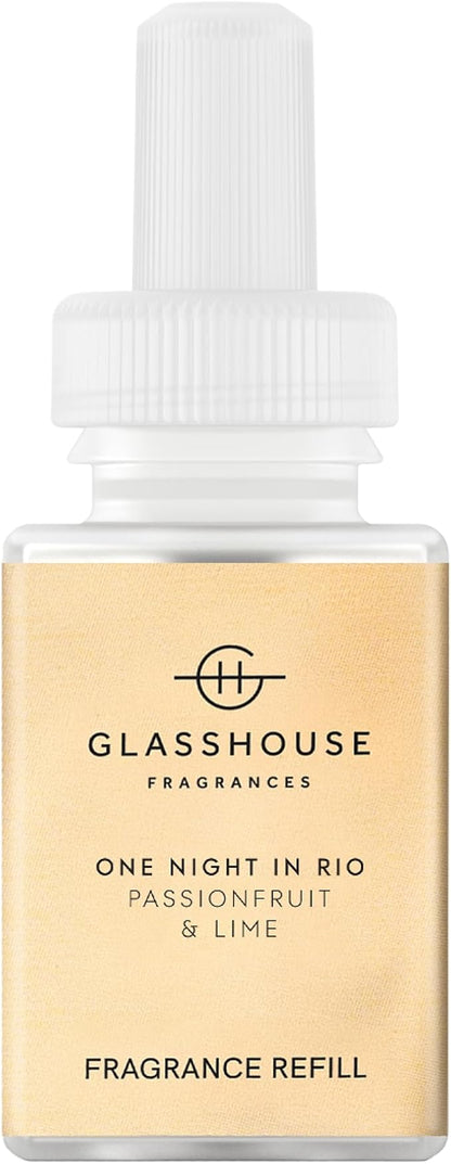 Pura x Glasshouse Home Scent Refill - Smart Air Diffuser - Hours of Luxury Fragrance per Refill - Home Essential - Clean & Safe Diffuser Fragrance - One Night in Rio