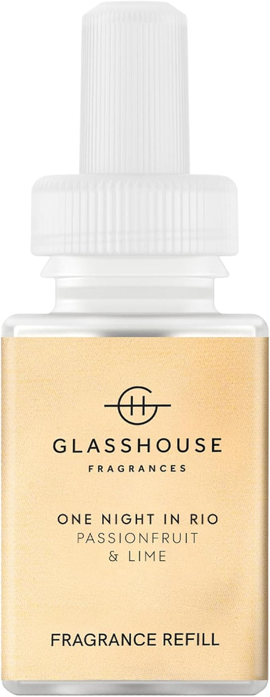 Pura x Glasshouse Home Scent Refill - Smart Air Diffuser - Hours of Luxury Fragrance per Refill - Home Essential - Clean & Safe Diffuser Fragrance - One Night in Rio