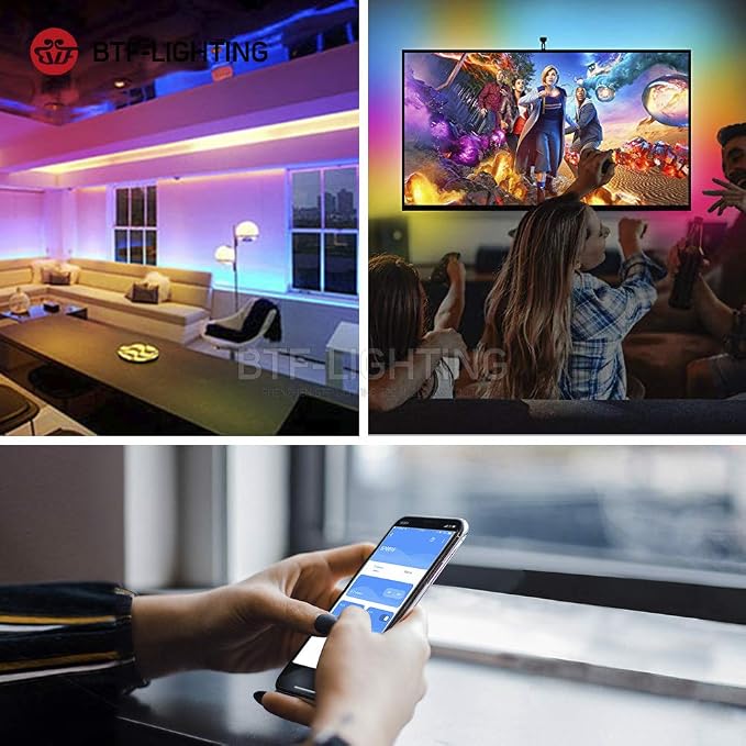 BTF-LIGHTING WS2812B WS2811 1903 Built-in Mic Music SP601E Bluetooth Controller with Dual Signal Output Ports for LED Module Pixel Strip Light Andriod iOS APP /3 Keys Button/RF Remote Control