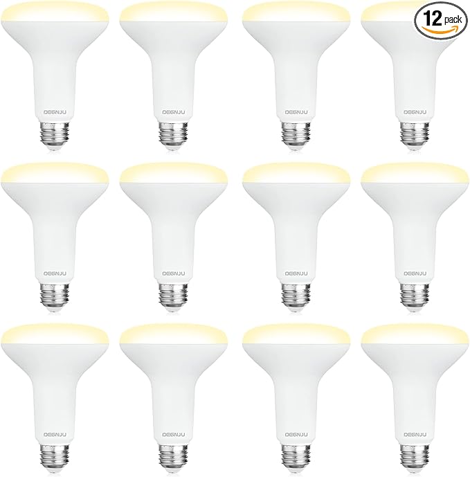 DEGNJU 12 Pack BR30 LED Recessed Light Bulb, Dimmable Indoor Flood Light Bulbs CRI80 7W Equivalent 65W 2700K Soft White 650 Lumens, 15000 Lifetime Hours E26 Base LED Can Light Bulb, Flicker-Free