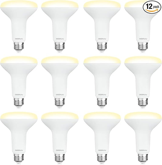 DEGNJU 12 Pack BR30 LED Recessed Light Bulb, Dimmable Indoor Flood Light Bulbs CRI80 7W Equivalent 65W 2700K Soft White 650 Lumens, 15000 Lifetime Hours E26 Base LED Can Light Bulb, Flicker-Free