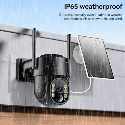 Solar Security Cameras Wireless Outdoor, 5G&2.4GHz Cameras for Home Security, 2K Solar Outdoor Camera, Color Night Vision, AI Human Detection, 2-Way Talk, Siren Alarms (Two)