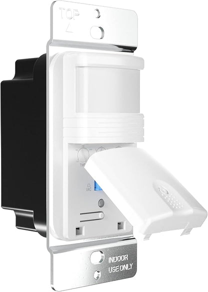 4 Pack, 3-Way Motion Sensor Light Switch (Not Single Pole), Neutral Wire Required, Indoor in-Wall Occupancy Sensor with Wall Plate, Adjustable Timer, Title 24, UL Certified, White