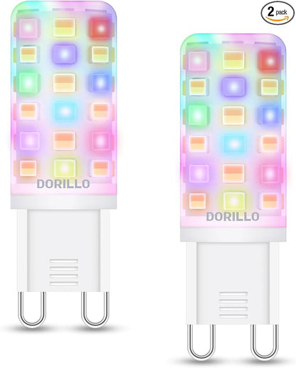 G9 Smart Bulb, Standard Size WiFi LED Light, 2W 200LM, RGB + Warm to Cool White (2700K-6500K), Compatible with Alexa & Google Assistant, Dimmable App Control, No Hub Required, 2-Pack