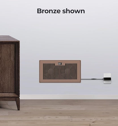 BIOWIND Quiet Register Booster Fan Fits 6" x 12" Register Holes, 10-Speed Smart Heating Cooling AC Vent Fan with Remote Control and Thermostat Control - Bronze