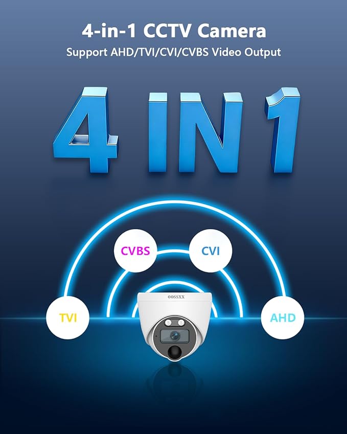 (2026 Update) 4K Wired CCTV Security Camera System, 8CH HD DVR Kit, 4X Dome IP66 Indoor Outdoor Cameras with Waterproof Connectors, 65ft IR Night Vision, Free App, No Subscription Fee, Remote Access
