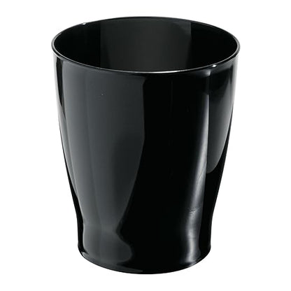 iDesign Small Round Bathroom Trash Can - Ideal for Bathroom or Office, Set of 4, Black, Made in USA