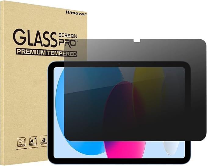 Anti-Spy Tempered Glass Film Guard for iPad 10th 2022 10.9" / 11th A16 2025 11", Anti-Scratch, Anti-Shock Privacy Screen Protector for iPad 10/11 Generation, Black Security Screen