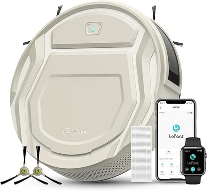 Lefant Robot Vacuum, Slim Quiet, 3 Adjustable Strong Suction Levels, Robot Vacuum Cleaner Ideal for Pet Hair Hard Floor and Daily Cleaning, WiFi/App/Alexa/iWatch Control, M210 Pro