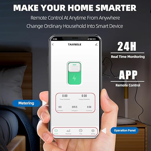 TUYA WiFi Smart Circuit Breaker Power Metering Energy Meter KWh 1P 230V 63A Voltmeter Ammeter Energy Meter DIN Rail Smart Life Wireless Remote Control Switch Timer Voice Control (1-63A Adjustable)