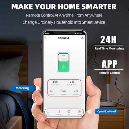 TUYA WiFi Smart Circuit Breaker Power Metering Energy Meter KWh 1P 230V 63A Voltmeter Ammeter Energy Meter DIN Rail Smart Life Wireless Remote Control Switch Timer Voice Control (1-63A Adjustable)