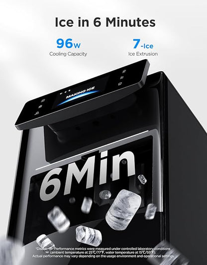 GoveeLife Smart Nugget Ice Maker Pro, 60lbs Daily, 6-Minute First Ice, 40dB Ultra-Quiet with AI NoiseGuard, App & Voice Control, Self-Clean, 3.5lbs Basket & Dual Water Tanks, for Home Kitchen, Party