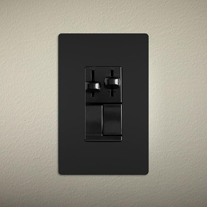 Legrand Pass & Seymour 450W LS Series Preset Dimmer Light Switch for Dimmable LED & CFL Bulbs Plus 1.6A Ceiling Fan Control, Single Pole/3-Way, LSCLDC163PBK, Black, 1 Count