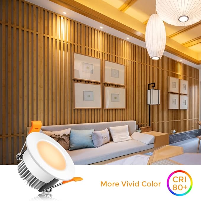 LEDLightsWorld 2 Inch LED Recessed Lighting Dimmable Downlight, 3W(35W Halogen Equivalent), 3000K Warm White, CRI80, Ceiling Light with LED Driver (8 Pack)