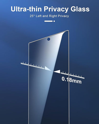 3 Pack Privacy Screen Protector for Samsung Galaxy S26 Ultra Tempered Ultra-Thin Glass with 9H, Anti Scratch, Bubble Free [Support Fingerprint Unlock] Black