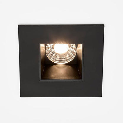 Maxxima 2 in. Ultra-Thin Recessed Anti-Glare LED Downlight - Canless IC Rated, 450 Lumens, 5 Color Temperature Selectable 2700K/3000K/3500K/4000K/5000K, Dimmable Square Black Trim, 90 CRI