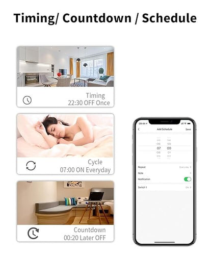 Wifi Smart Wall Switch Press Key Compatible Compatible with Alexa,Google Assistant,No Neutral line Needed and Neutral line Needed Dual Mode,EU,10A (1 Key)