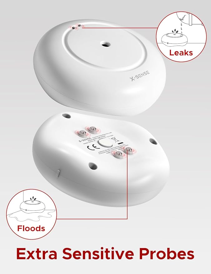 X-Sense Wi-Fi Water Sensor, Accessory for SWS54 Water Sensor Kit, SBS50 Base Station Required, Model SWS51, 1-Pack
