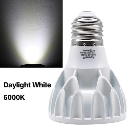 PAR20 LED Bulb 12W Dimmable 6000K Daylight White, COB Spotlight 24° Beam Angle, 1200LM 100W Equivalent, E26 Base for Recessed Lighting, Track Lights, Flood Lamps, (2-Pack)