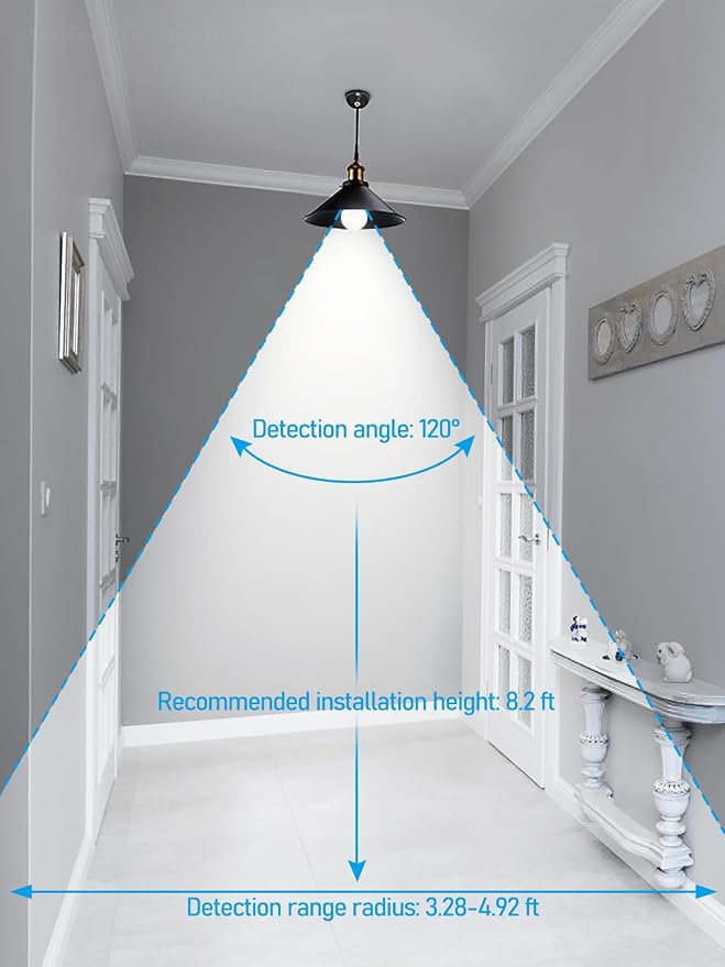 TORCHSTAR 6-Pack A19 Motion Sensor LED Light Bulb, 900LM, E26 6000K
