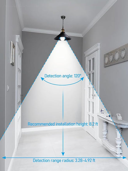 TORCHSTAR 6-Pack A19 Motion Sensor LED Light Bulb, 900LM, E26 6000K