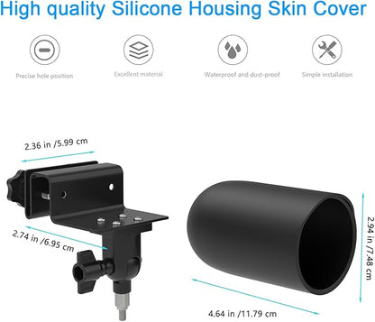 Gutter Mount with Silicone Cover Skin for TP-Link Tapo MagCam 2024 PCMag(Tapo C425) and Tapo SolarCam 2K Security Cameras (Black)
