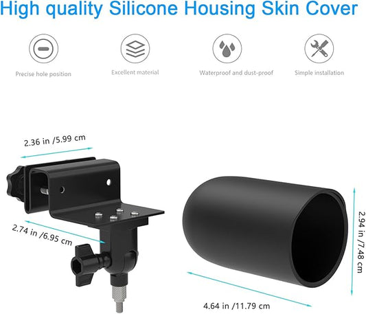 Gutter Mount with Silicone Cover Skin for TP-Link Tapo MagCam 2024 PCMag(Tapo C425) and Tapo SolarCam 2K Security Cameras (Black)