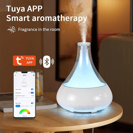 Ebooine Smart Aromatherapy Diffuser & Humidifier – 350ML, App Controlled, Ultrasonic, Quiet, Multi-Color LED
