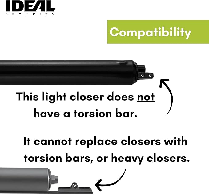 Ideal Security Screen Door Closer, 9", Black