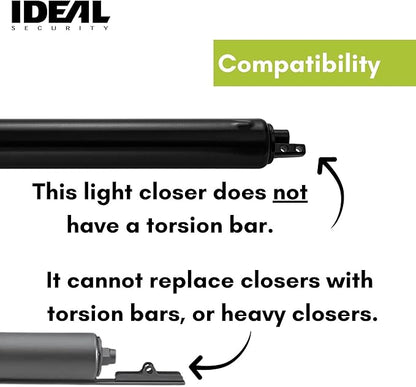 Ideal Security Screen Door Closer, 9", Black