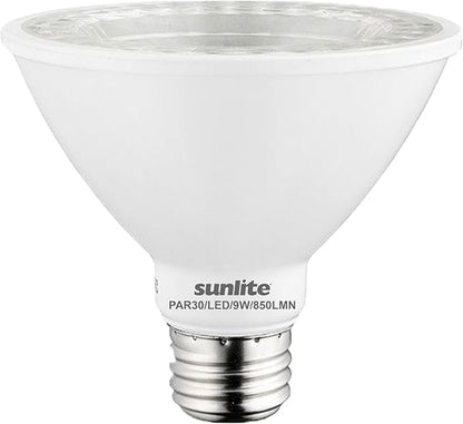 Sunlite LED PAR30 Short Neck Flood Light Bulb, 9 Watt, (75W Equivalent), 850 Lumens, Medium Screw (E26) Base, Dimmable, ETL Listed, 4000K Cool White, 6 Count