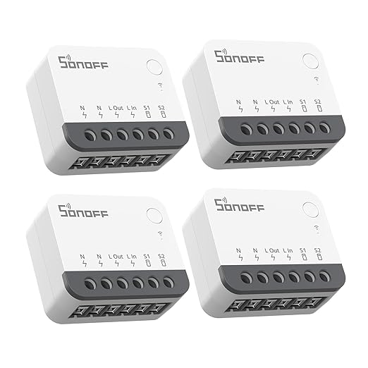 SONOFF ZigBee Smart Light Switch, SONOFF Zigbee Hub Required, Interruptor Inteligente Voice Control with Alexa & Google Home, Neutral Line Required Smart Home Device, Zigbee Switch ZBMINIR2 4-Pack