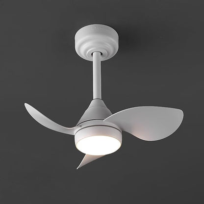 OVAL AIR AIR8000B Albini 22" Contemporary Minimalist 6-Speed Metal Mobile-App/Remote-Controlled Dimmable Smart Integrated LED Ceiling Fan for Living Room, Bedroom, Office, Frost White