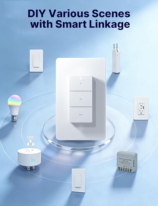 MOES Wireless Zigbee Smart Scene Button, Needs MOES Zigbee Hub, 9-Action | 365-Day Battery, Magnetic Base Sticks to Metal