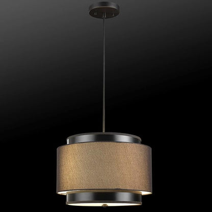 Globe Electric 61189 2-Light Pendant Light Fixture, Matte Black, Linen Outer Shade, Fabric Cord, Dining Room Fixture, Kitchen Island Lighting, Living Room Pendant Light, Hanging Lights for Bedroom