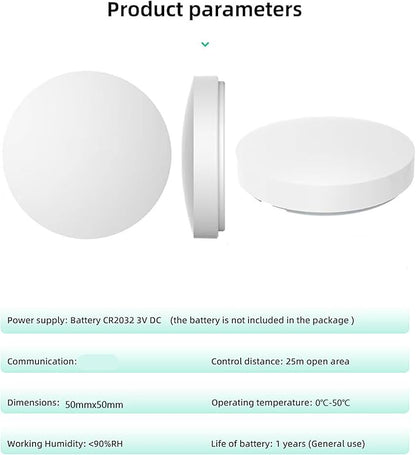 Smart Knob Scene Switch for Automation Compatible with Zigbee Gateways - Wireless Control Module - Battery Powered Controller for Appliances and Lighting Systems