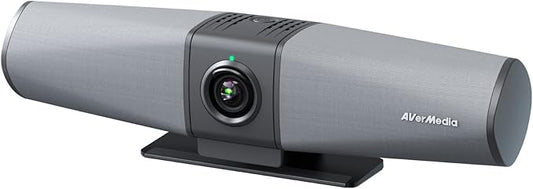 AVerMedia PA511D- 4K Video Conference Camera, Speakerphone, Echo Cancellation, Autoframing, Zoom Certified, Wired Network and One Cable Connection - Webcam for PC, Tripod & Monitor
