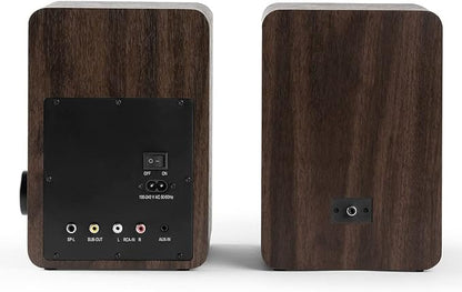 Victrola M1 Monitors – Powered Bookshelf Monitor Speakers, Bluetooth Wireless Streaming, Premium Stereo Sound, Pairs with Premiere T1 & More, RCA & Aux Input, Multi-Device Pairing (Black)