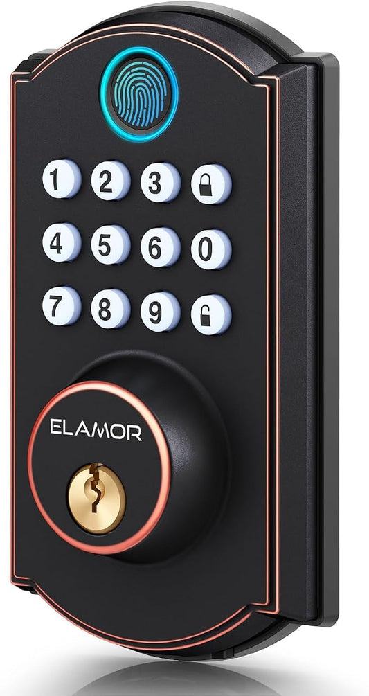 M19 Fingerprint Door Lock, Smart Keyless Entry Deadbolt for Front Door ORB