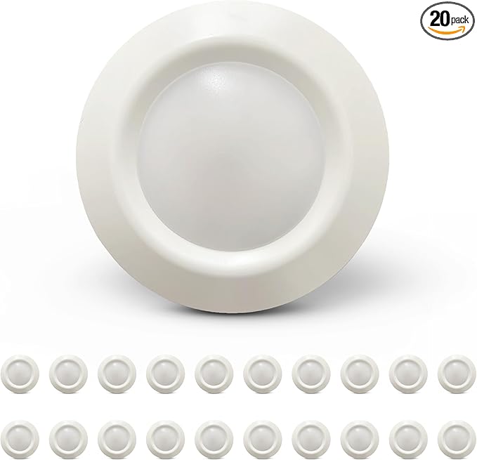 Sea Gull Lighting 14550S-15 Generation Lighting Traverse Lyte Round 6 in. 3000K, Canless Integrated LED Recessed Light, 925 Lumens, 90 CRI, T24 Complaint, Wet Rated in White Finish (20 Pack)
