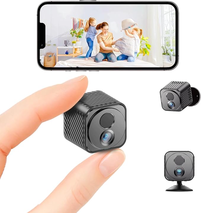 Upgraded Mini Camera 30-Day Battery Life, Wireless Hidden Camera 1080P HD with AI Motion Detection, Auto Night Vision, WiFi Pet, Baby Monitor, Nanny Cam for Home Office Security , Free cloud storage