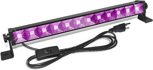 Upgraded 1 Pack 40W LED Black Light Bar,Blacklight with Plug+Switch+6.5ft Cord,Black Lights Party Supplies for Halloween Glow Fluorescent Party Bedroom Game Room Body Paint Stage Lighting