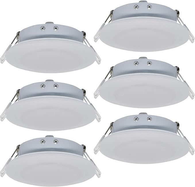 Facon 4.5inch 12V LED RV Puck Light - 6 Packs, 3400K Warm White, Full Aluminum Recessed 12Volt Interior Ceiling Lights for RV, Camper, Trailer, Boat, ETL Certified