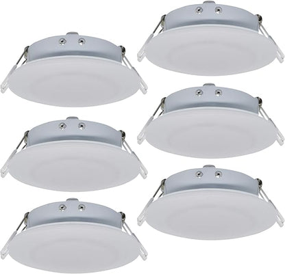 Facon 4.5inch 12V LED RV Puck Light - 6 Packs, 3400K Warm White, Full Aluminum Recessed 12Volt Interior Ceiling Lights for RV, Camper, Trailer, Boat, ETL Certified